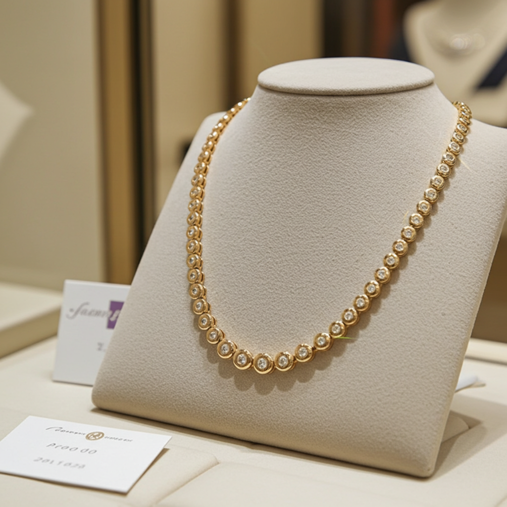 Collana tennis a cipollina in oro e diamanti naturali 6.40ct