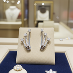 Orecchini Trilogy in Oro Bianco con 0.37ct Diamanti Naturali