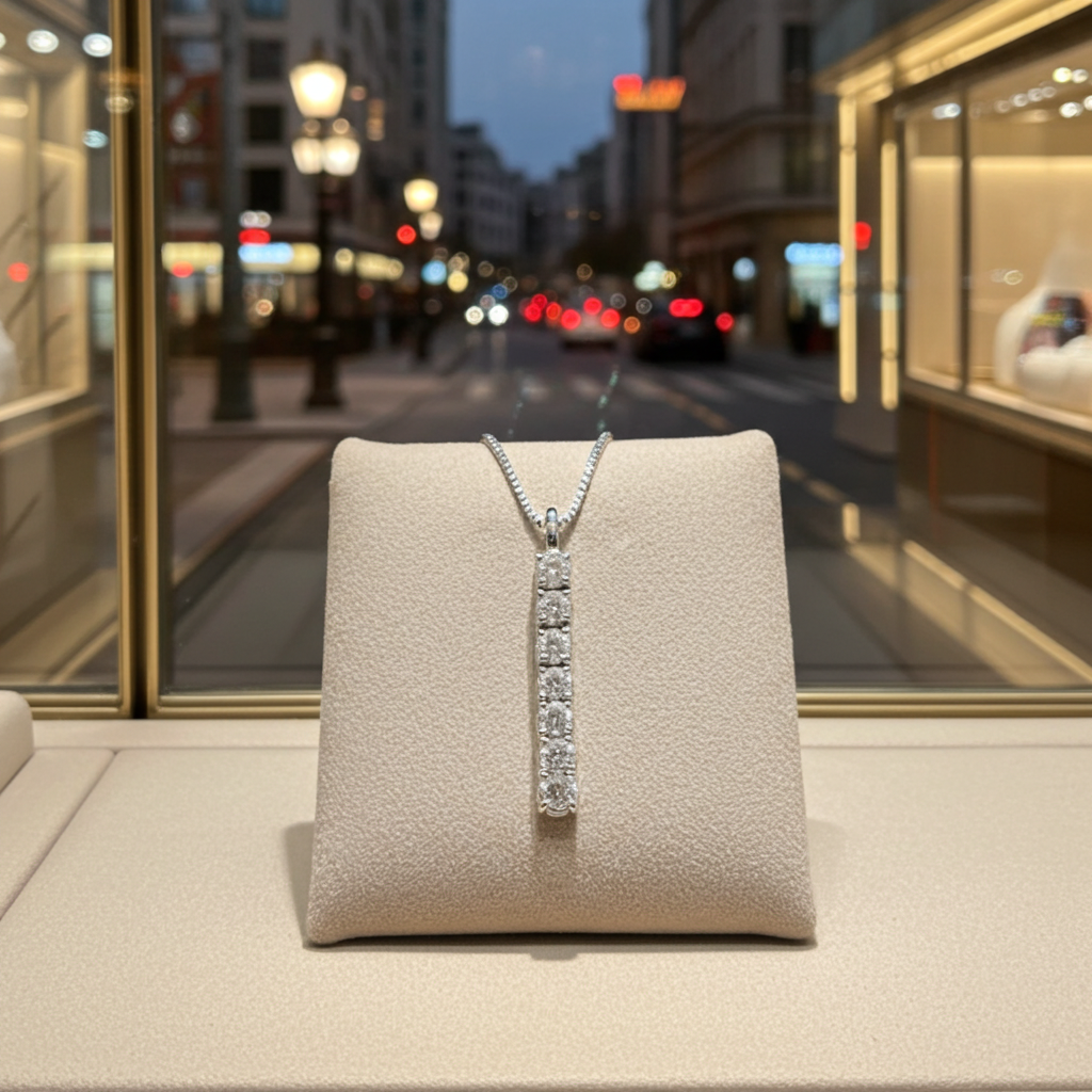 Ciondolo tennis in oro e diamante naturale 0.56ct