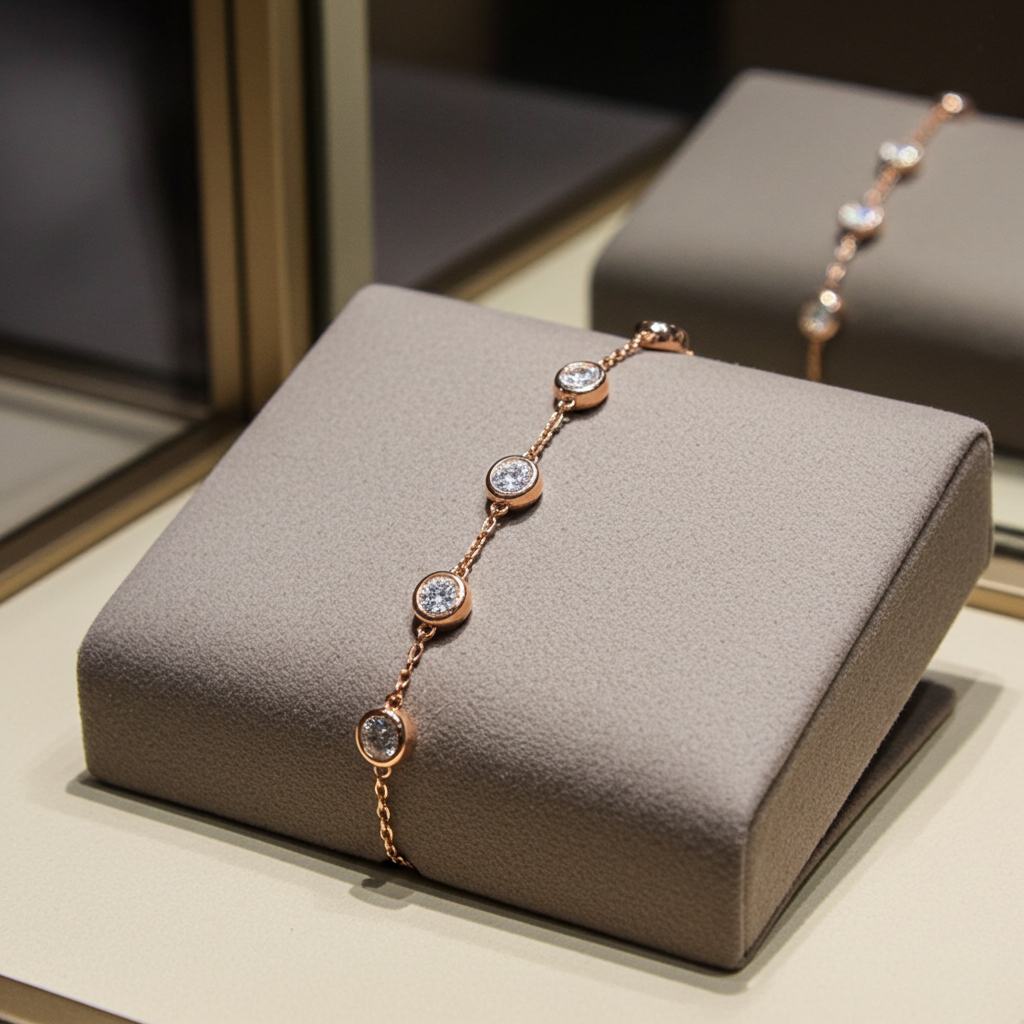 bracciale in oro bianco 18k e 8 diamanti naturali 0,80ct