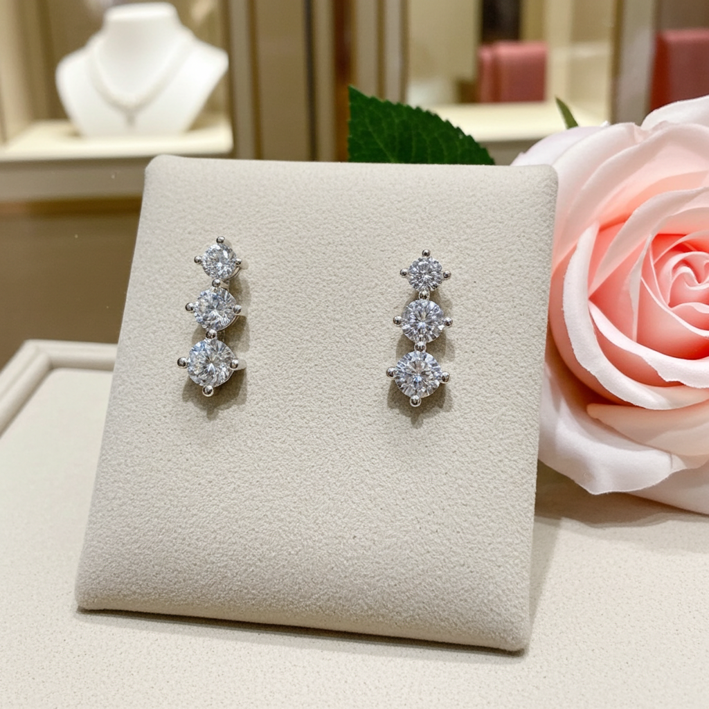 Orecchini - 18 carati Oro bianco - 0.90ct. tw. Diamante (Naturale)