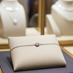 bracciale in oro bianco 18k e 1  diamante natural centrale 0,10ct