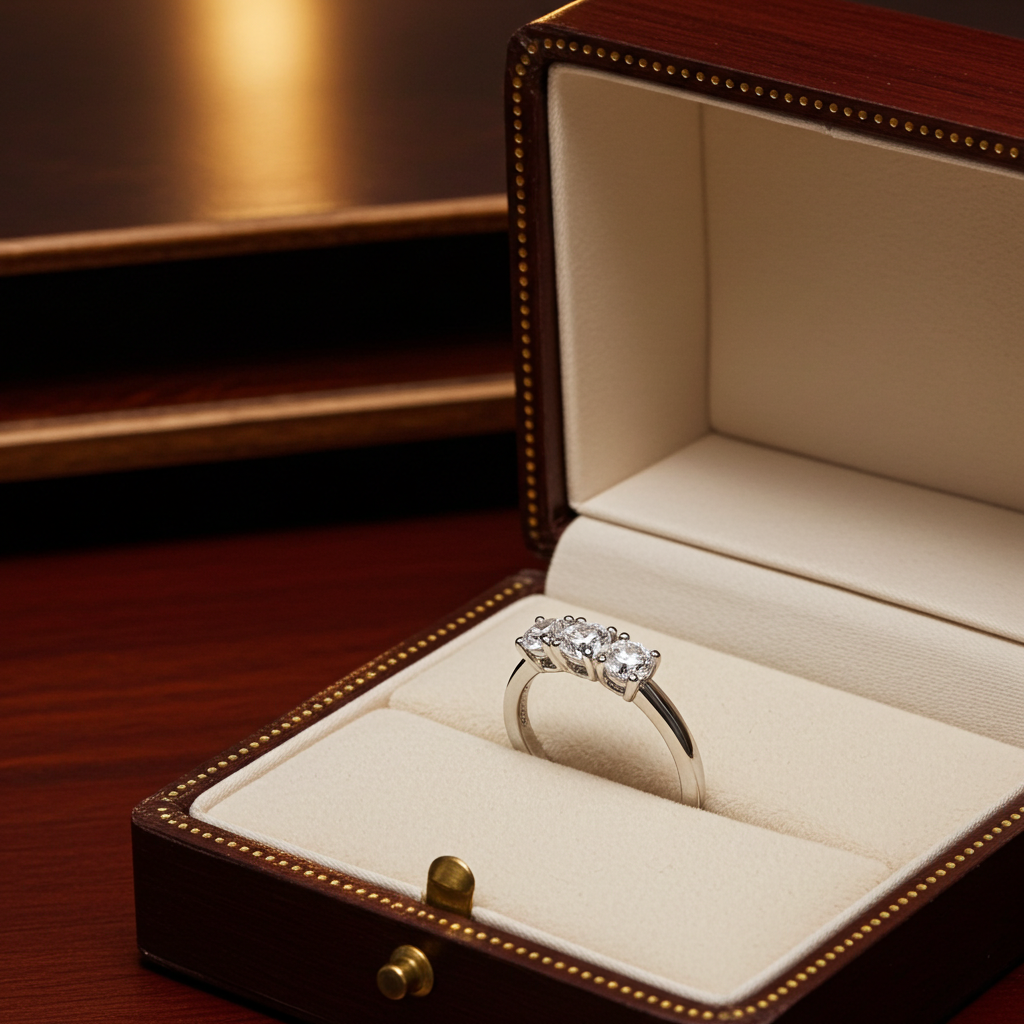 Anello trilogy , diamanti naturali 1.20 ct certificato IGI D IF