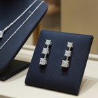 Orecchini punto luce trilogy in oro bianco e diamanti naturali 0.60ct