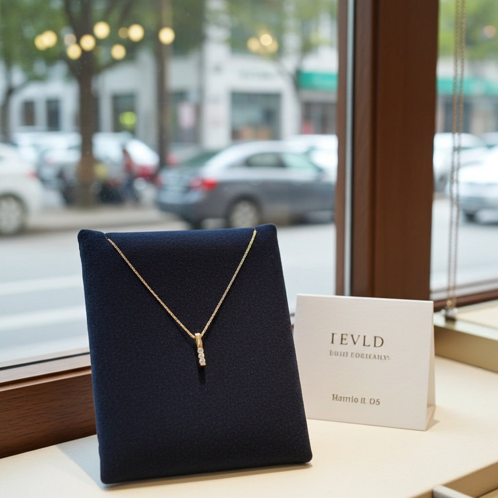 Ciondolo trilogy con catenina e diamanti naturali 0,45ct