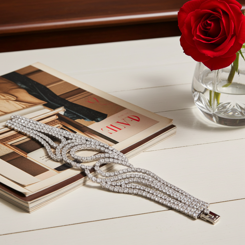 Bracciale tennis oro bianco 18k e diamanti naturali 41ct E F VVS/VS