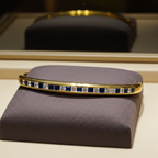 Bracciale - 18 carati Oro giallo,  con diamanti e zaffiri naturali