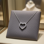 Collana cuore in oro e diamanti naturali 0.54ct