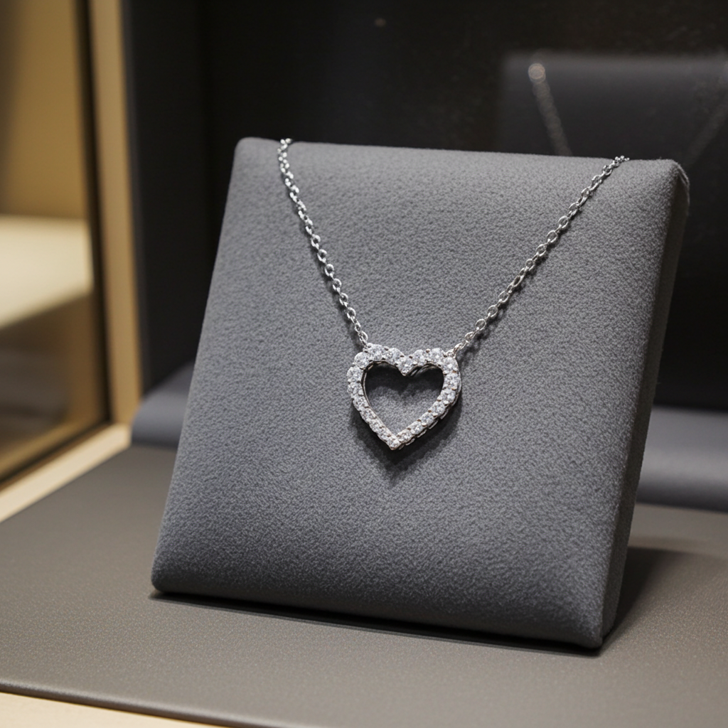 Collana Cuore - 18 carati Oro bianco - 1.00 ct. tw. Diamante Naturali