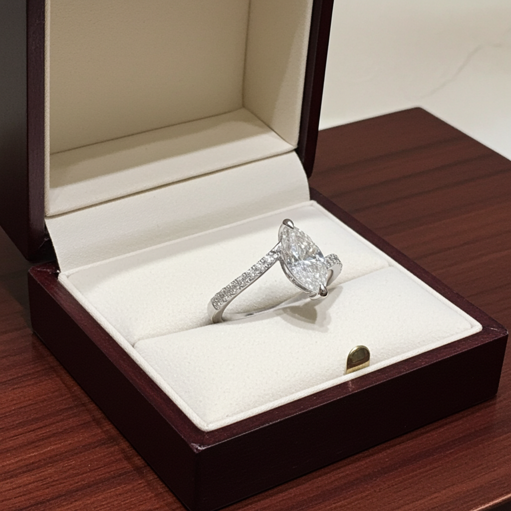 Anello - 18 carati Oro bianco - 1.15ct. tw. Diamante (Naturale)