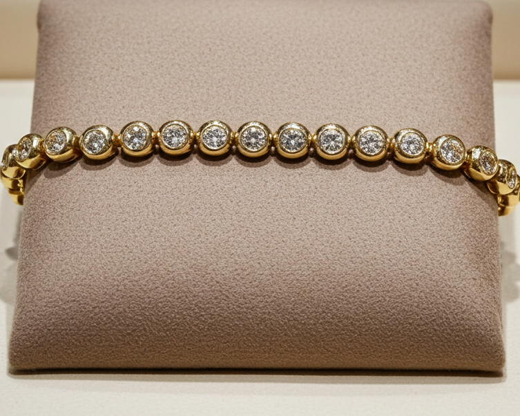 Bracciale tennis - 18 carati Oro giallo - 5.00ct. tw. Diamante (Naturale)