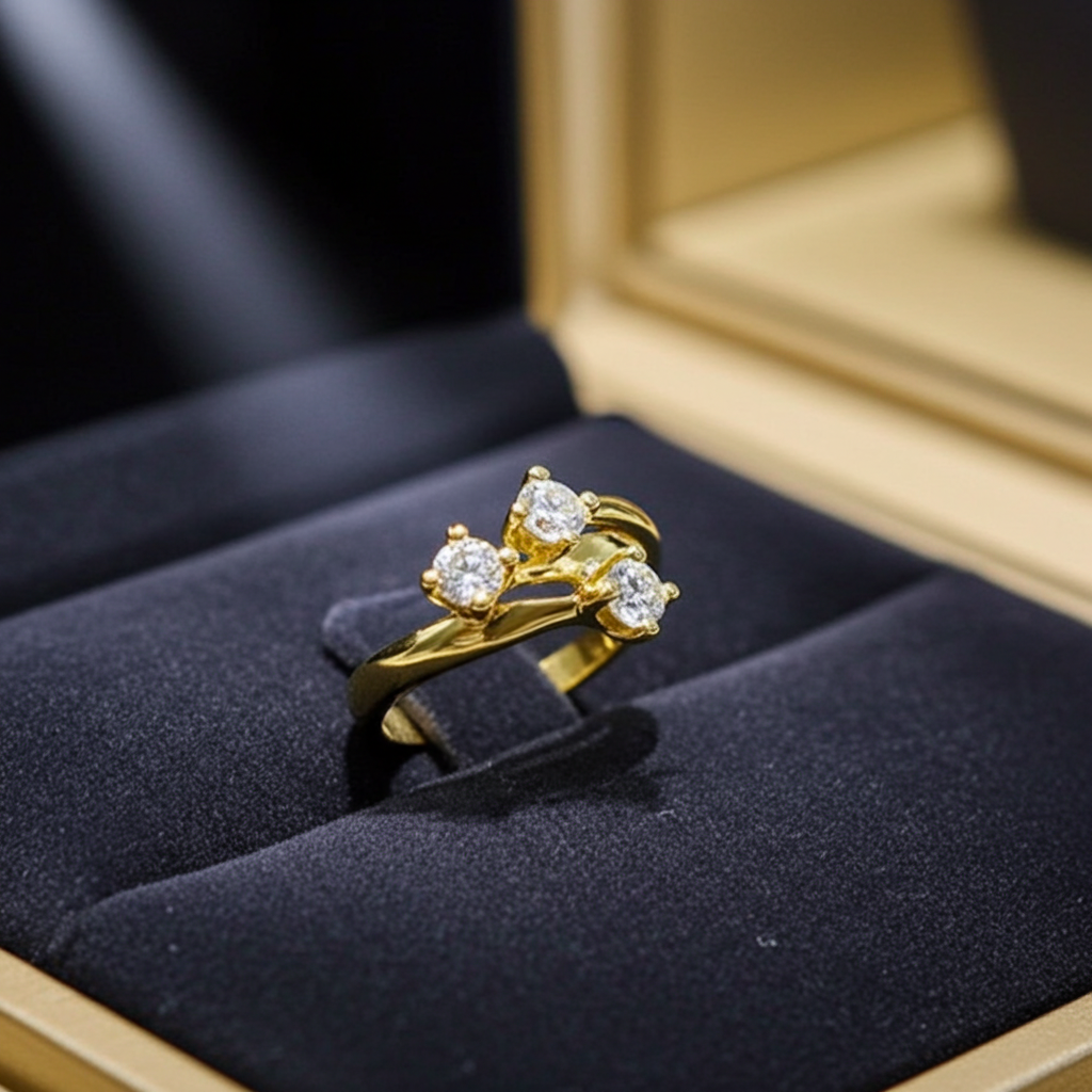 Anello Trilogy -0.45ct Diamanti Naturali