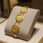 Bracciale Sterline in oro 22k con  5 sterline oro 22k