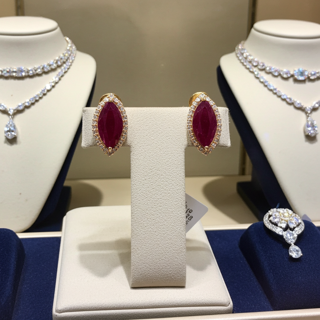 Orecchini - 18carati Oro giallo - 2.27ct. tw. Rubino - Diamante