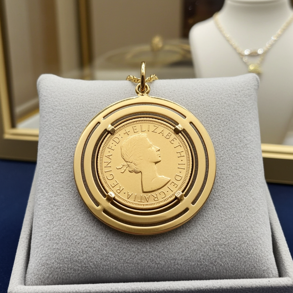 Collana - Ciondolo in oro con sterline oro 22k