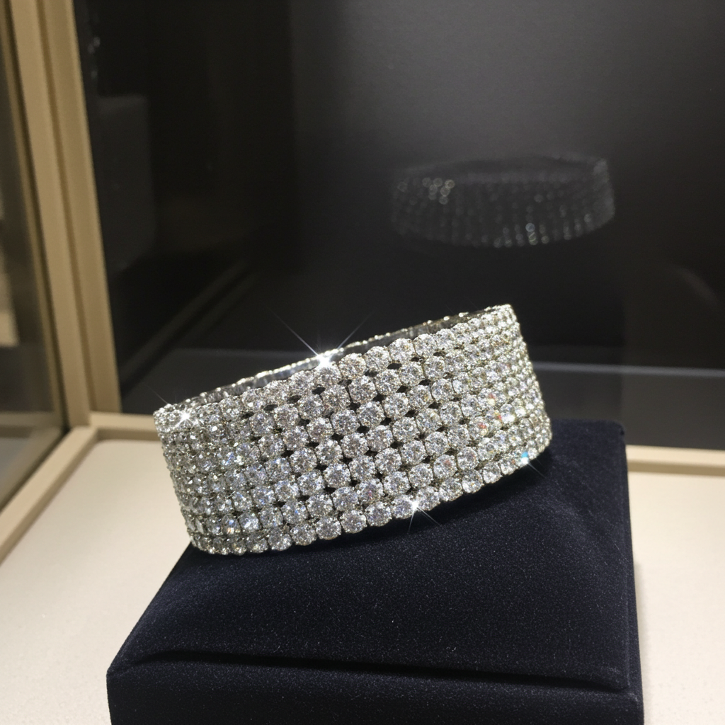 Bracciale tennis  oro bianco e diamanti naturali 35ct