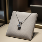 Collana con ciondolo - 18 carati Oro Bianco- 0.90ct. tw. Diamante