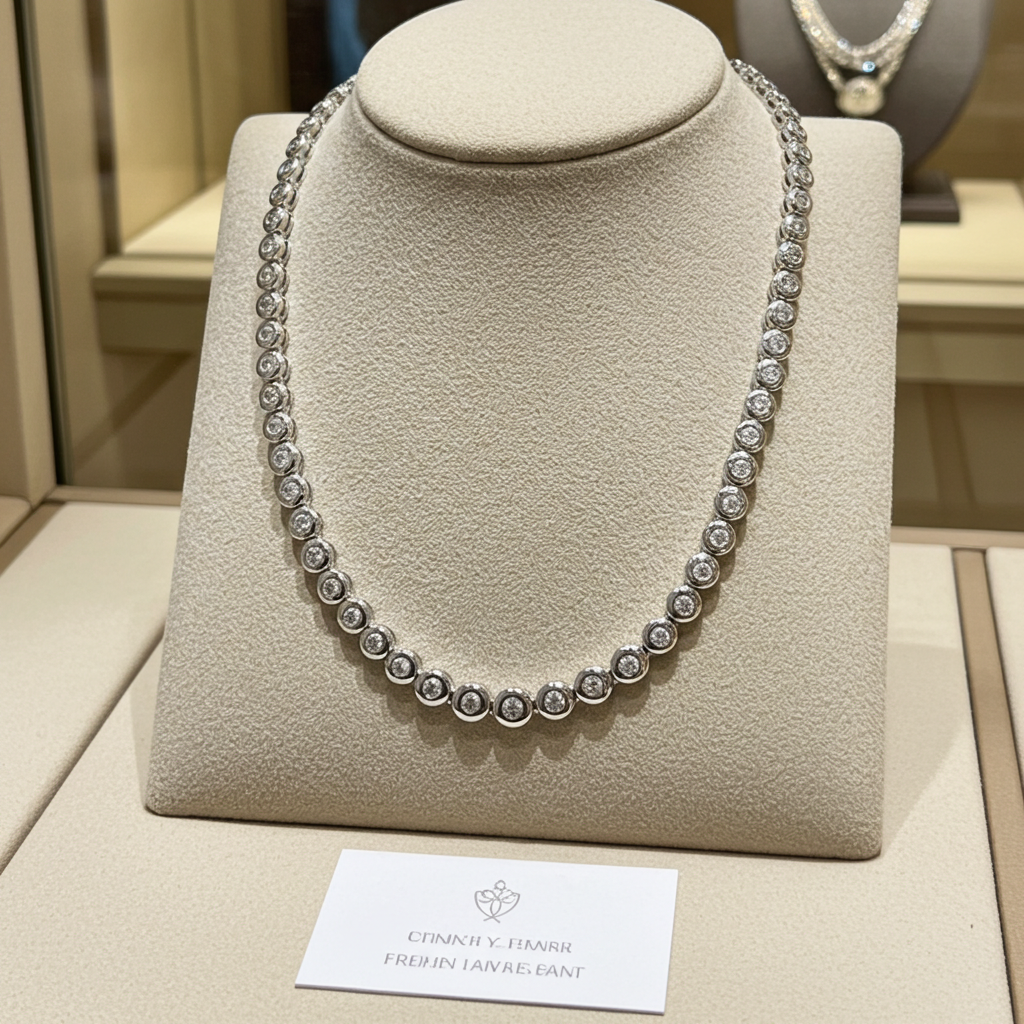 Collana collier tennis a cipollina in oro e diamanti naturali 6.40ct