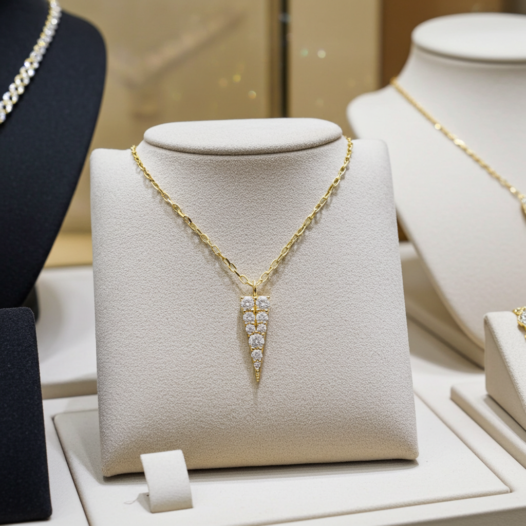 Collana con ciondolo - 18k giallo Diamante (Naturale) 0.20ct