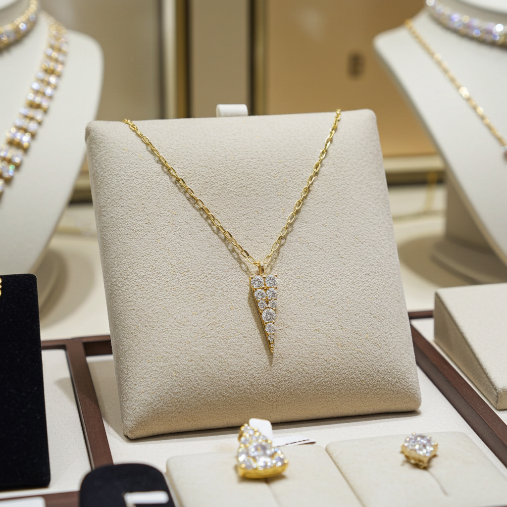 Collana con ciondolo - 18k giallo Diamante (Naturale) 0.20ct