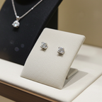 Orecchini punto luce certificato HRD con 2 diamanti naturali 1,07 ct