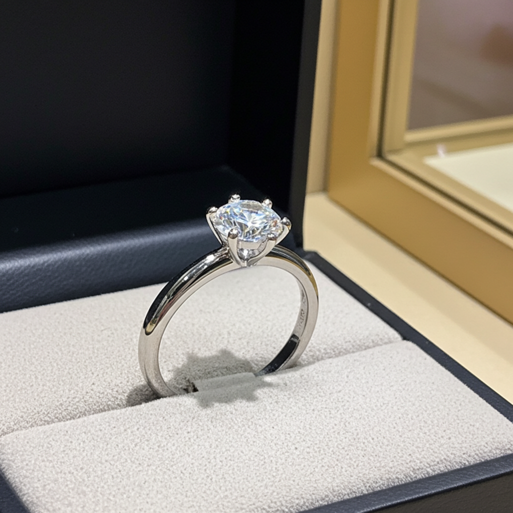 Anello solitario diamante naturale  1.00 ct certificato IGI D IF