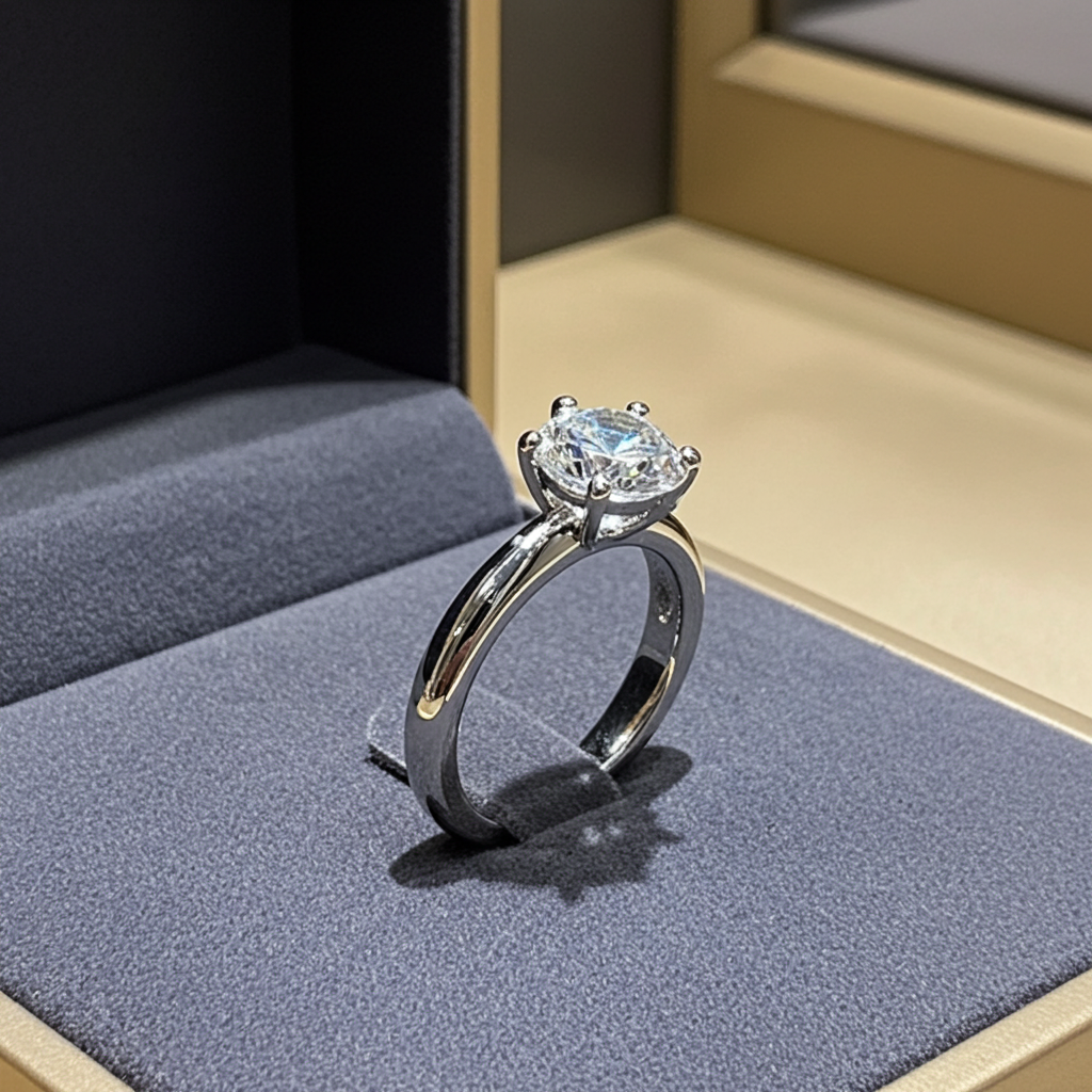 Anello solitario diamante naturale  1.00 ct certificato IGI D IF