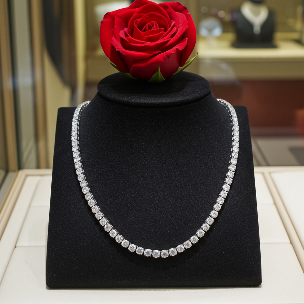 Collana tennis in oro e diamanti naturali 10.91ct certificato IGI