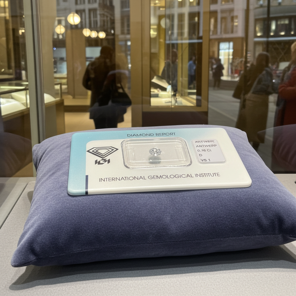 Diamante naturale certificato IGI 0,16 ct D VS1