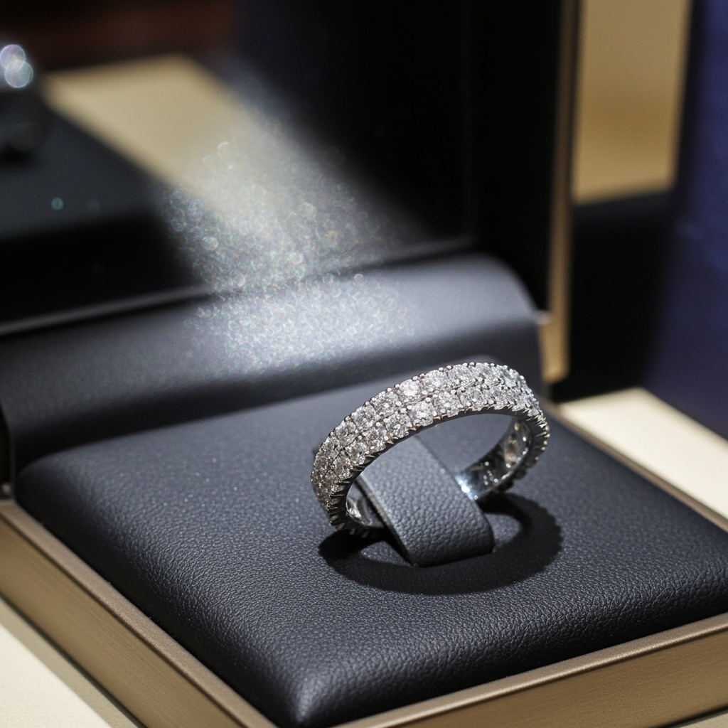 Anello - 18 carati Oro bianco - 5,50ct. tw. Diamante (Coltivato in Laboratorio)