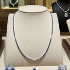 Collana - 18 carati Oro bianco - 10.16ct. tw. Zaffiro - Diamante naturale