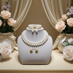 set completo di perla naturale australiana bianca collana bracciale e orecchino