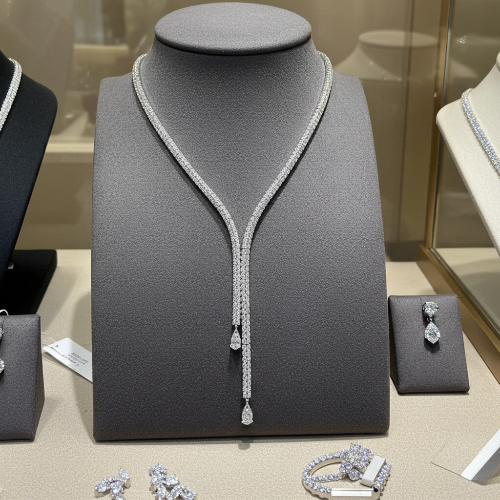 Collana Tennis - 18 carati Oro bianco - 11,34ct. tw. Diamante Naturale