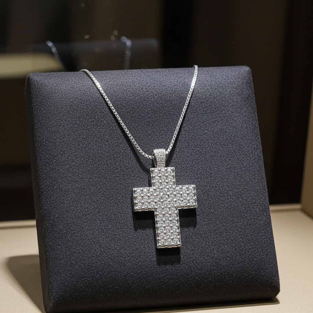 Collana con ciondolo - 18 carati Oro bianco - 1.44ct. tw. Diamante (Naturale)