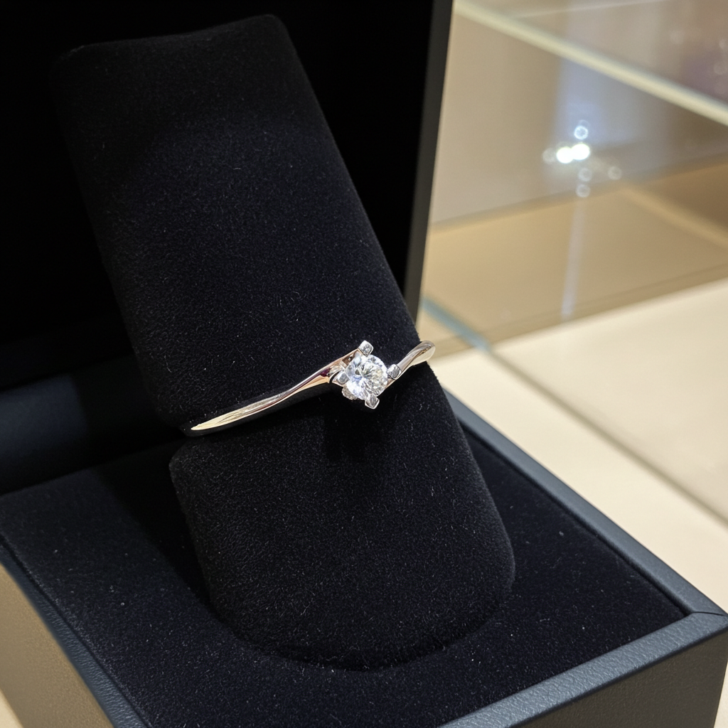 anello solitario modello Tiffany con diamante naturale 0,30 ct