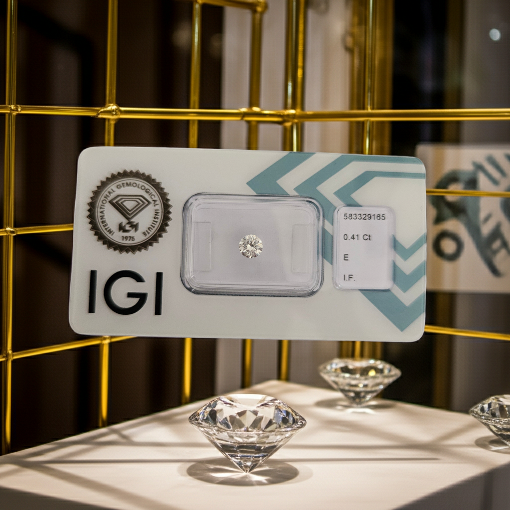 diamanti naturali certificato IGI  0.41ct E IF