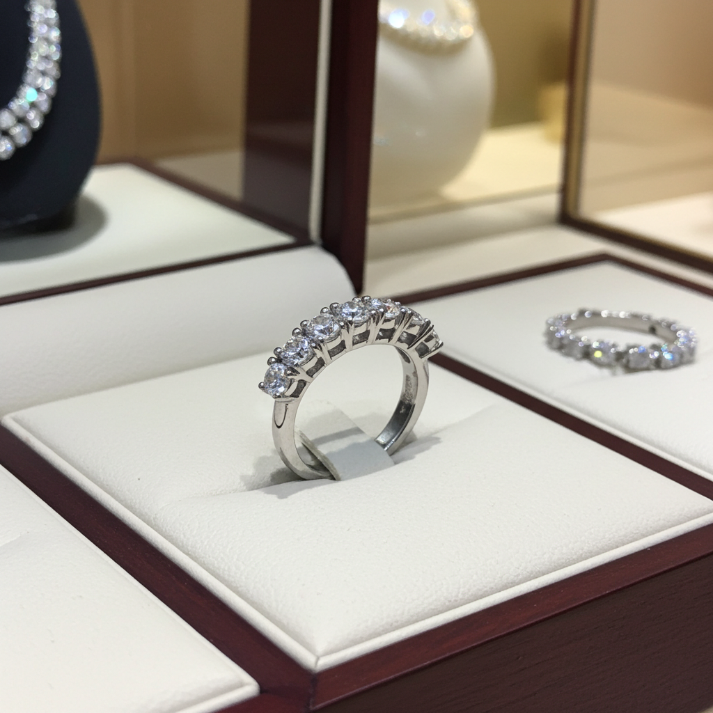 Anello Riviera -0.70 ct 7 Diamanti Naturali