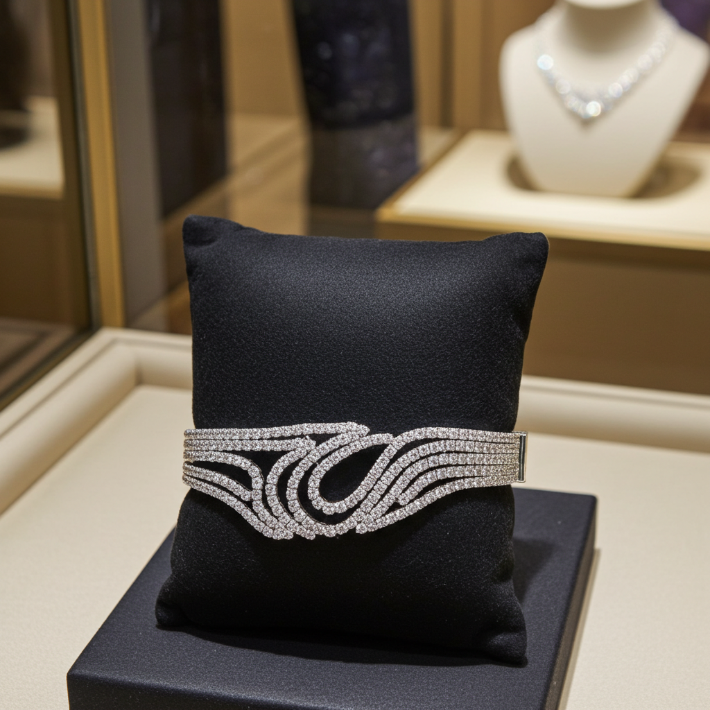 Bracciale tennis oro bianco 18k e diamanti naturali 41ct E F VVS/VS