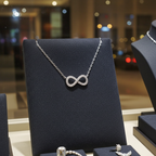 Collana con ciondolo - 18k bianco 0.21ct. tw. Diamante (Naturale)