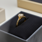 Anello di fidanzamento - 18k giallo - 0.65ct. tw. Diamante (Naturale)