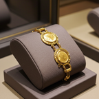 Bracciale in oro 22k con  5 sterline oro