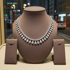 Collana Tennis - 18 carati Oro bianco - 7.47ct. tw. Diamante (Naturale)