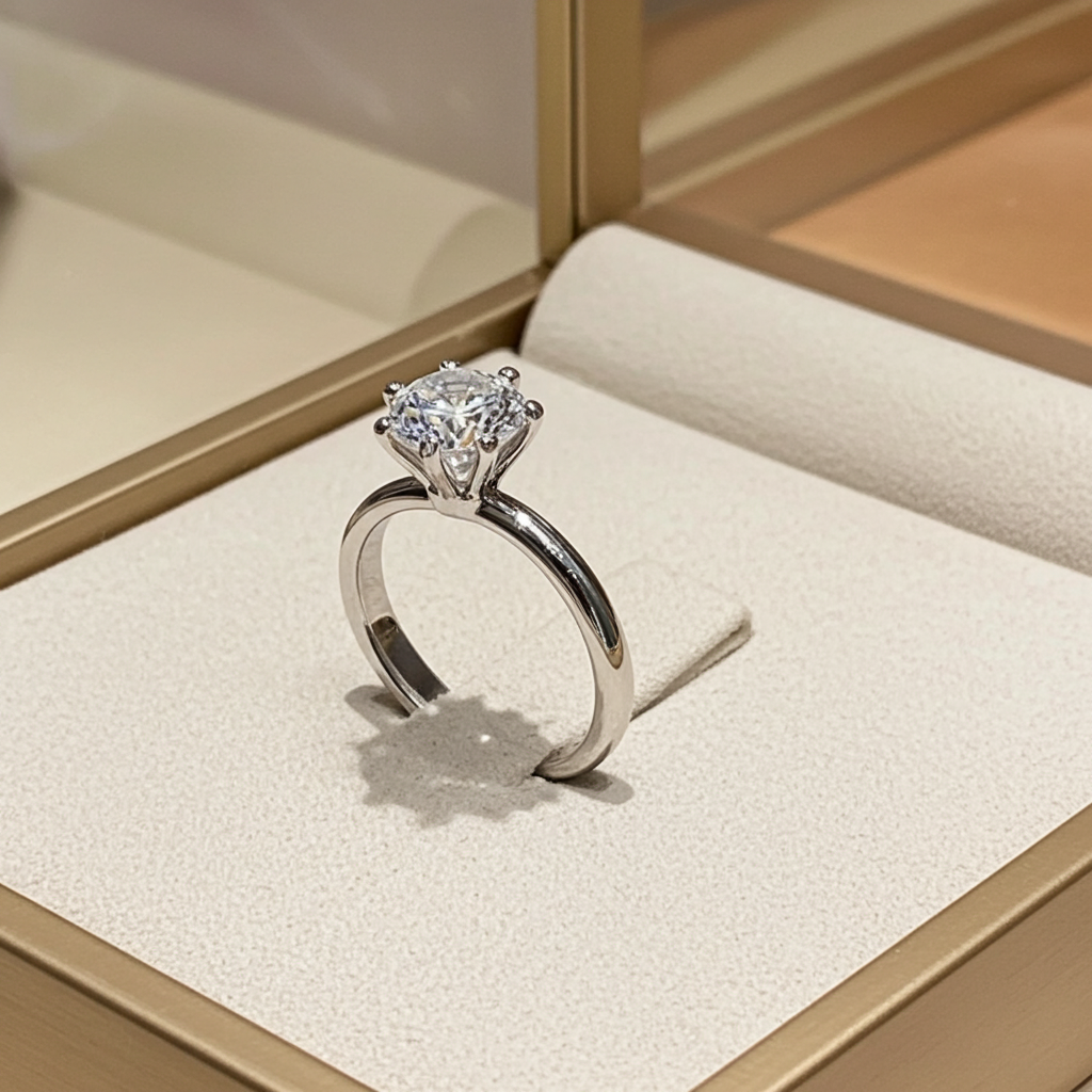 Anello solitario diamante naturale  0.50ct certificato IGI D IF