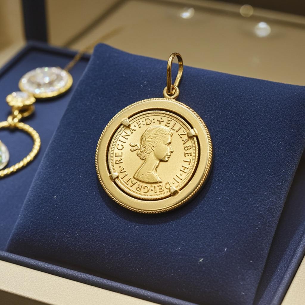 Ciondolo - Collana  oro con sterline oro 22k