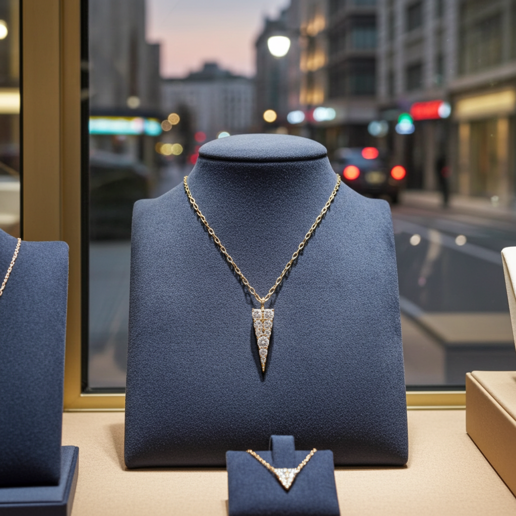 Collana con ciondolo - 18k giallo Diamante (Naturale) 0.20ct