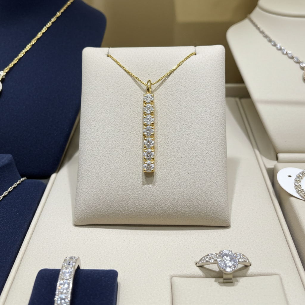 Ciondolo tennis in oro e diamante naturale 0.32ct