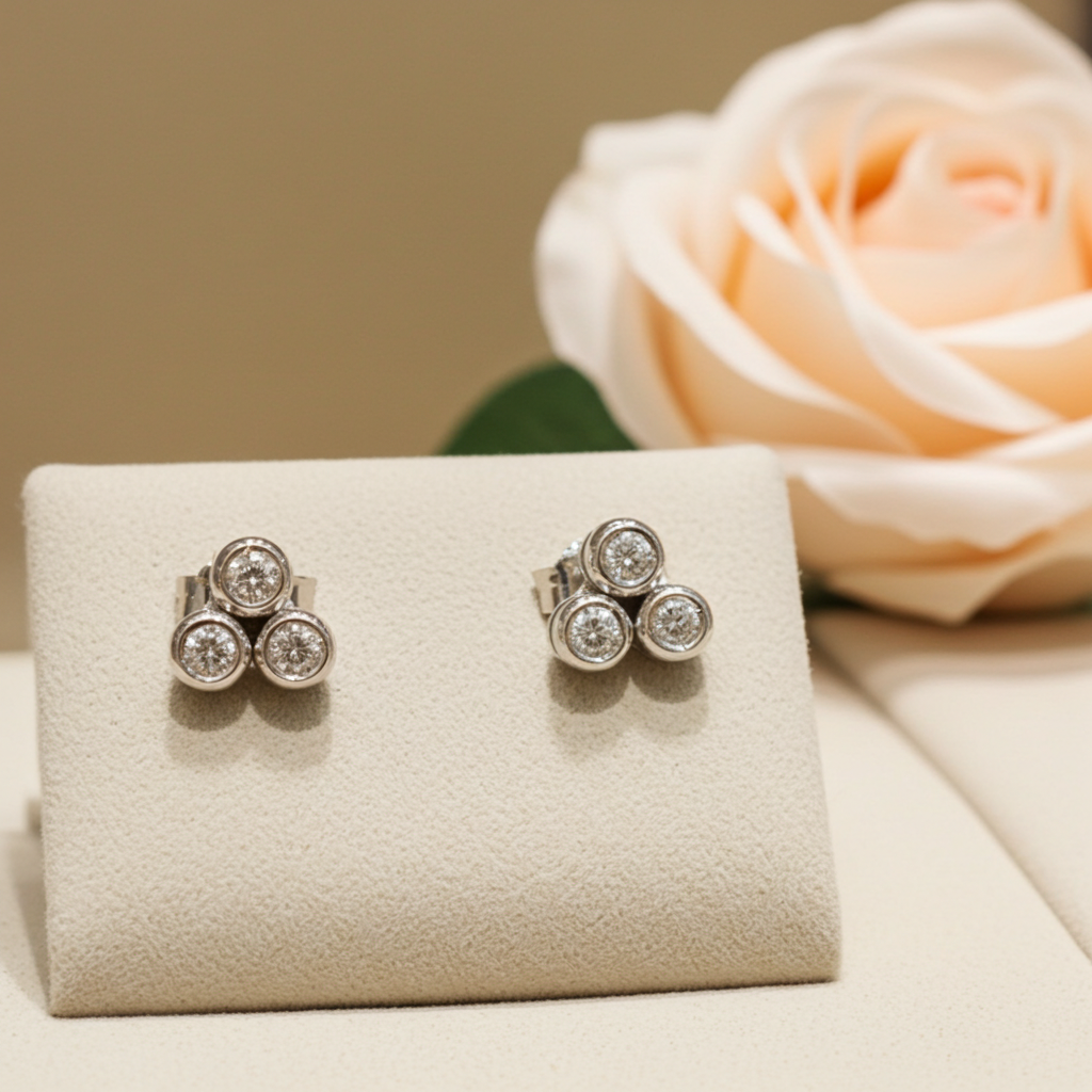 Orecchini Trilogy  - 18 carati Oro bianco 0.60ct Diamante (Naturale) - Diamante