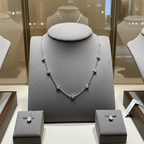 collana certificato HRD IN oro bianco  con 7 diamanti naturali 0,77 ct