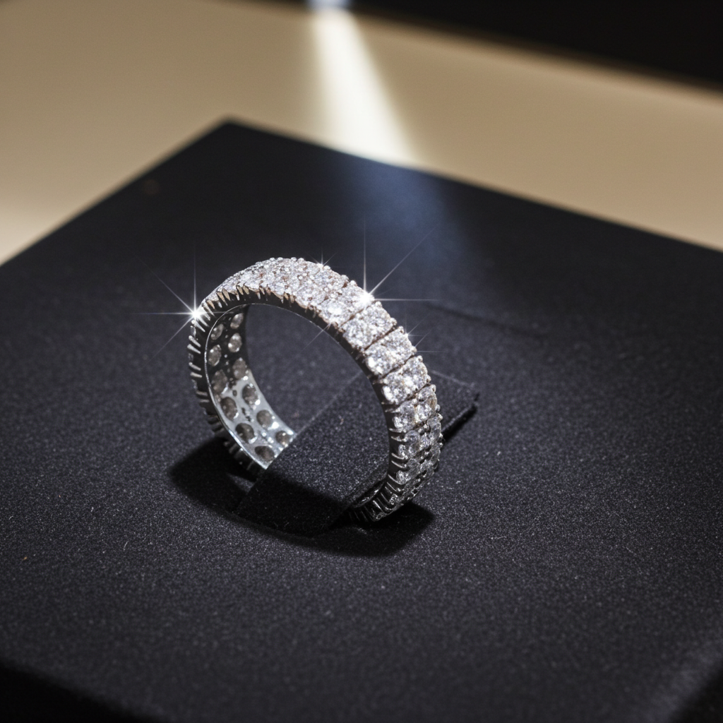 Anello - 18 carati Oro bianco - 5,50ct. tw. Diamante (Coltivato in Laboratorio)