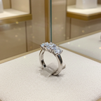 anello trilogy in oro bianco 18k con 3 diamanti naturali 0,60ct